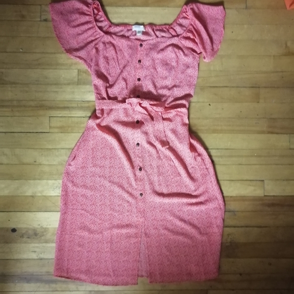 Red midi dress - Picture 4 of 6